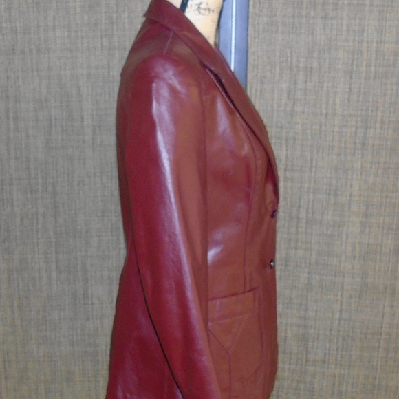 🔥🔥Oxblood Burgundy Leather Etienne Aigner Jacket 12 / Will Fit A Size Small - Picture 3 of 5